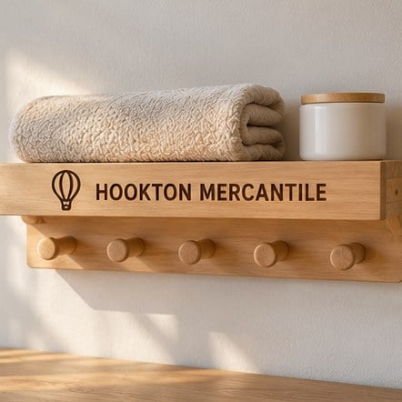 Custom Wooden Peg Shelves